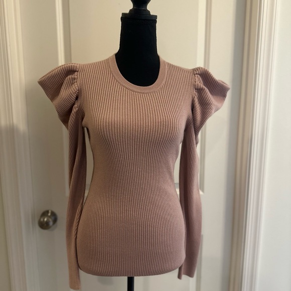 7 For All Mankind Sweaters - 7 For All Mankind Mauve Ribbed “Touch of Cashmere” Sweater - L NWT MSRP: $218